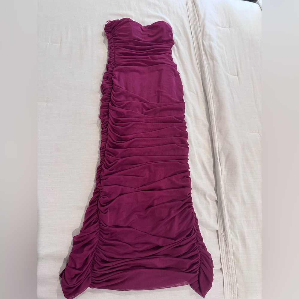 Vici Strapless Dress in Rich Magenta